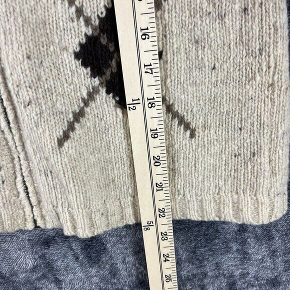 Vtg Eddie Bauer 100% Wool Full Zip Jacket Sweater Mock Neck Knitted Women's S - Picture 9 of 12